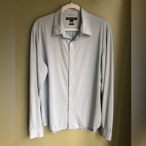 MICHAEL KORS MENS Slim-Fit Stretch Nylon Shirt Grey Size: L